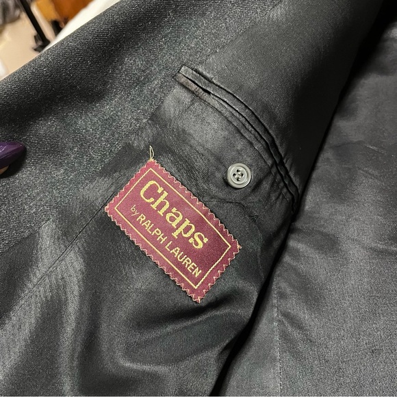 CHAPS RALPH LAUREN Vintage‎ Black Virgin Wool Blazer Union Made In USA Career - Picture 2 of 14